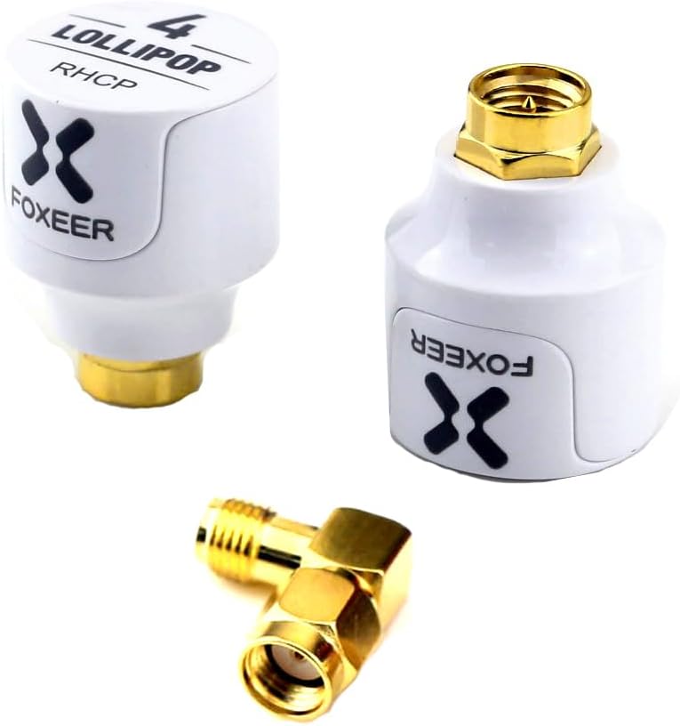 Foxeer 2pcs FPV Antenna Lollipop V4 5.7G 2.6dBi Super Mini RHCP Stubby Antenna SMA Male for RC Drone FPV Racing Quadcopeter Multicopter TX/RX (White) … - Image 2